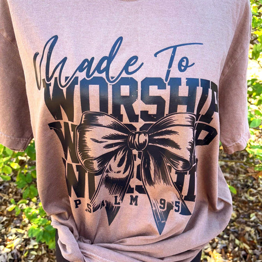Made to Worship comfort colors tshirt | Christian encouragement tee | faith-based apparel