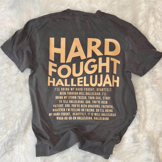 Hard fought Hallelujah sweatshirt | Brandon lake tshirt | Christian comfort colors tee