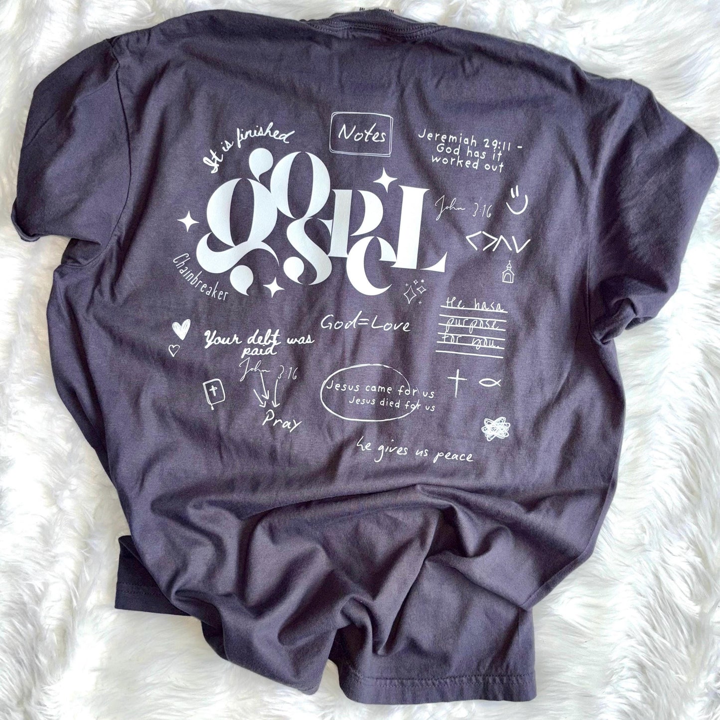 Church notes handwritten christian t-shirt | Christian apparel | Scripture based tee | Gospel inspired shirt