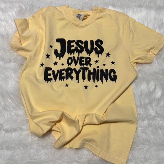Jesus over everything comfort colors t-shirt | Christian shirt | Colossians 1:17 tee