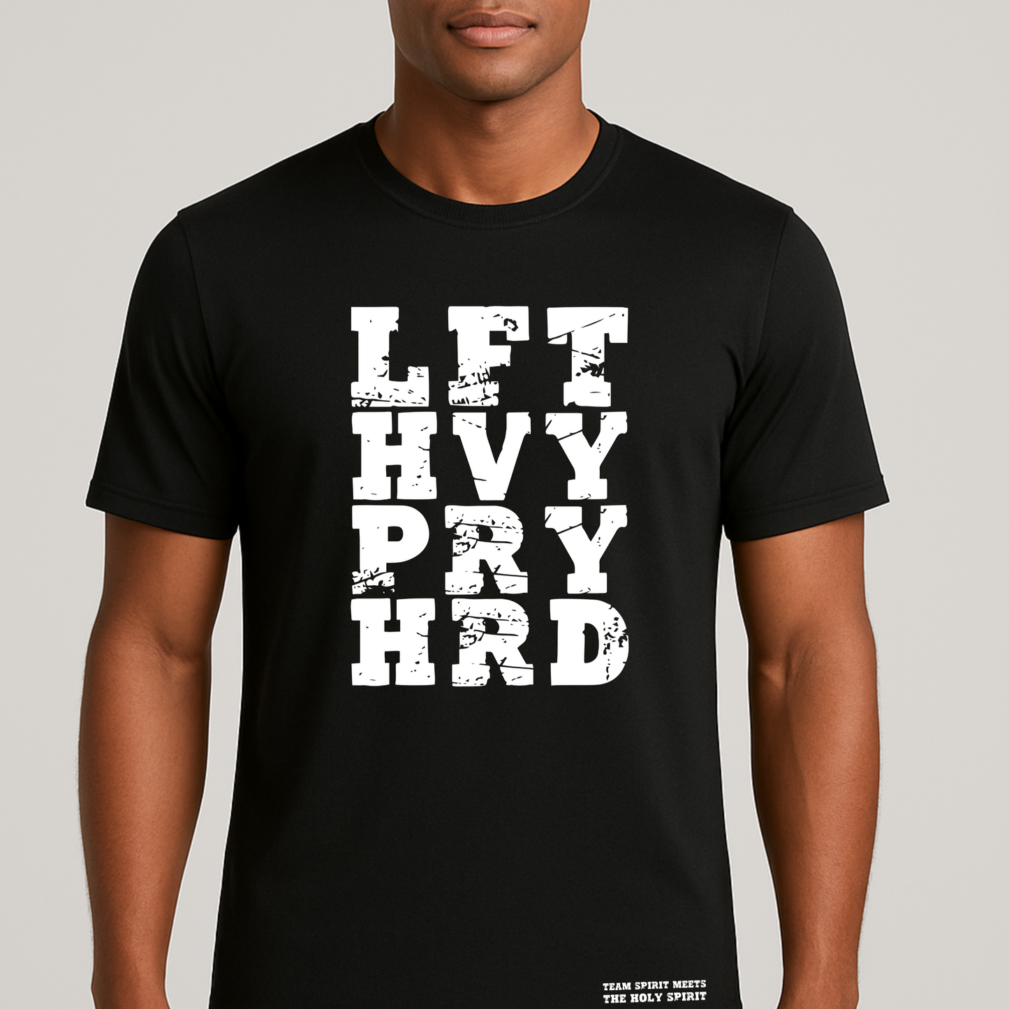 Performance moisture-wicking workout top- Lift Heavy Pray Hard