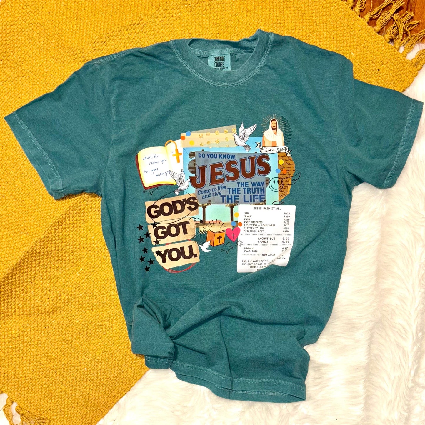 God's Got You Jesus Collage comfort colors t-shirt | Christian Faith Tee | Jesus is the way the truth the life apparel