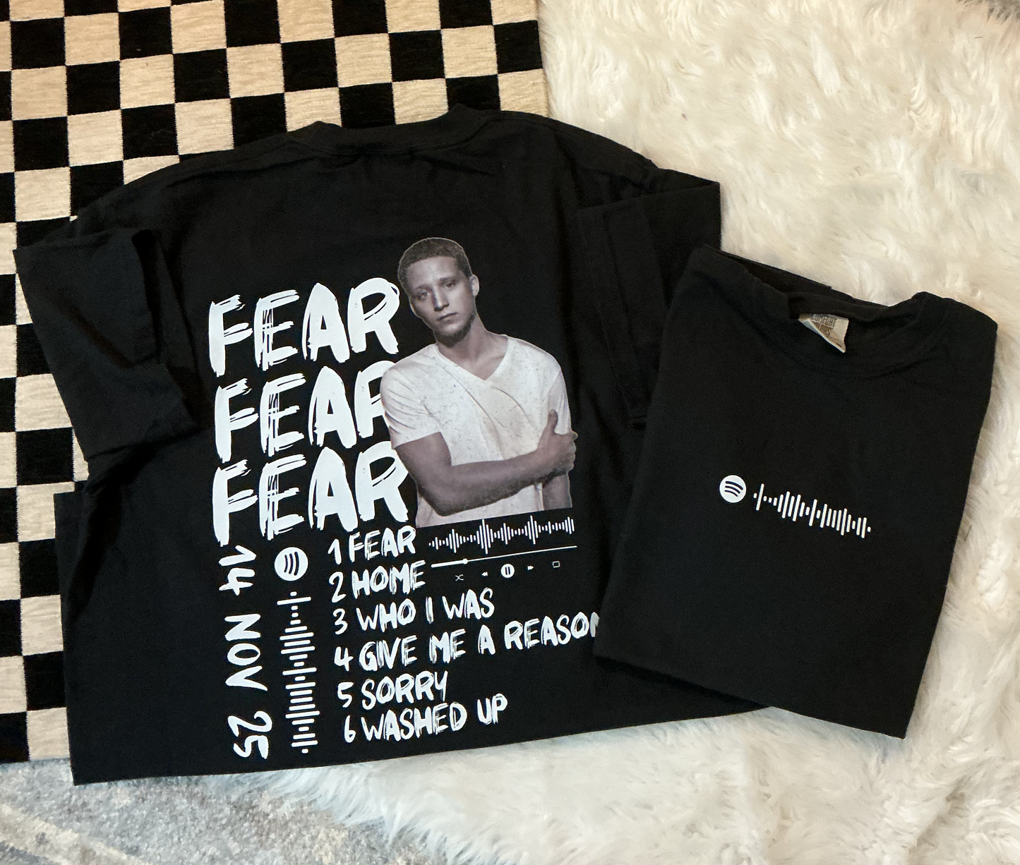 Fear album Spotify Tracklist Tee – Personalized Music Album Shirt