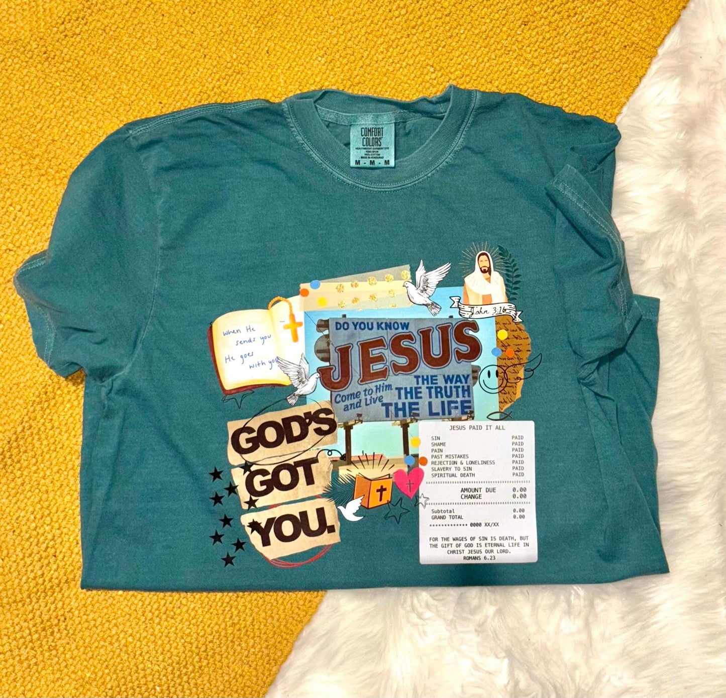 God's Got You Jesus Collage comfort colors t-shirt | Christian Faith Tee | Jesus is the way the truth the life apparel
